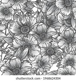 Abstract elegance seamless pattern with floral background
