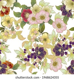 Abstract elegance seamless pattern with floral background