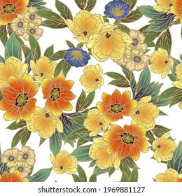 Abstract elegance seamless pattern with floral background