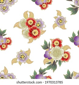 Abstract elegance seamless pattern with floral background