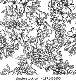 Abstract elegance seamless pattern with floral background
