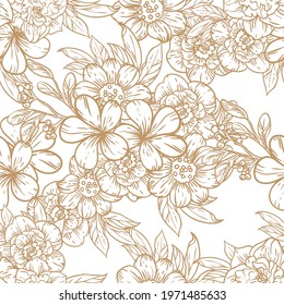 Abstract elegance seamless pattern with floral background
