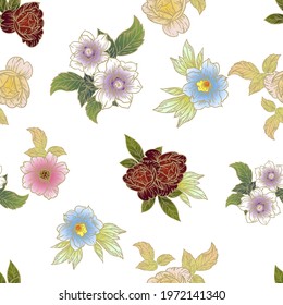 Abstract elegance seamless pattern with floral background