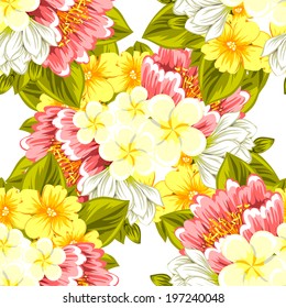 Abstract Elegance Seamless pattern with floral background