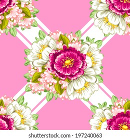 Abstract Elegance Seamless pattern with floral background