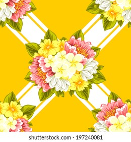Abstract Elegance Seamless pattern with floral background