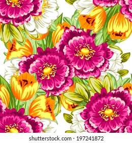 Abstract Elegance Seamless pattern with floral background