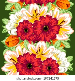 Abstract Elegance Seamless pattern with floral background