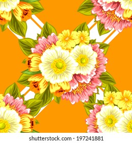 Abstract Elegance Seamless pattern with floral background