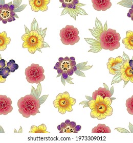 Abstract elegance seamless pattern with floral background