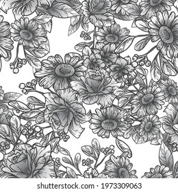 Abstract elegance seamless pattern with floral background