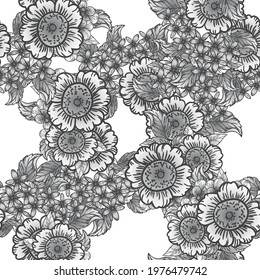 Abstract elegance seamless pattern with floral background