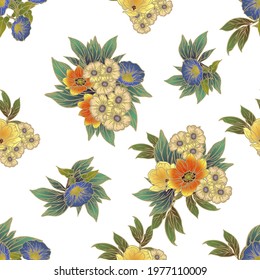 Abstract elegance seamless pattern with floral background