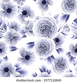 Abstract elegance seamless pattern with floral background