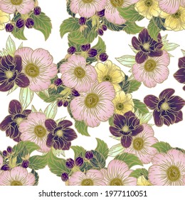 Abstract elegance seamless pattern with floral background