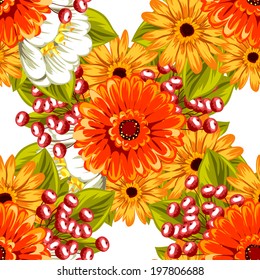 Abstract Elegance Seamless pattern with floral background