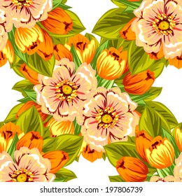 Abstract Elegance Seamless pattern with floral background