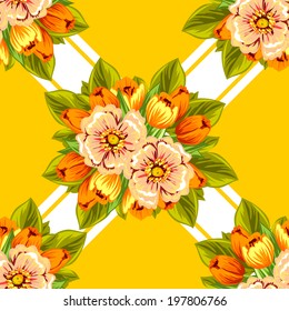Abstract Elegance Seamless pattern with floral background