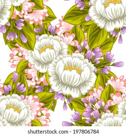 Abstract Elegance Seamless pattern with floral background