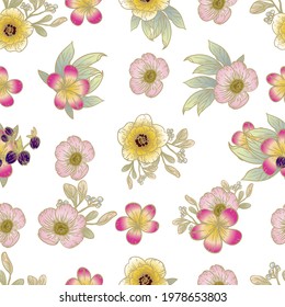 Abstract elegance seamless pattern with floral background