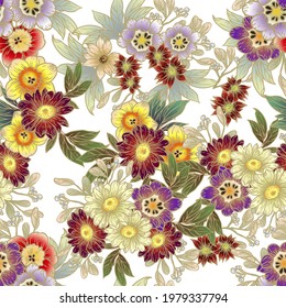 Abstract elegance seamless pattern with floral background