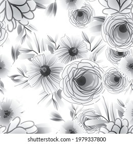 Abstract elegance seamless pattern with floral background