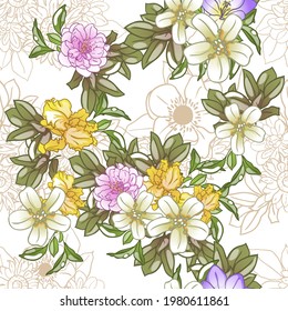 Resumen de la elegancia sin problemas con fondo floral