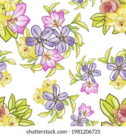 Abstract elegance seamless pattern with floral background