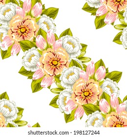 Abstract Elegance Seamless pattern with floral background