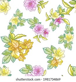 Abstrakte Eleganz, nahtloses Muster mit floralem Hintergrund