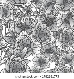 Abstract elegance seamless pattern with floral background