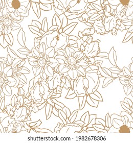 Abstract elegance seamless pattern with floral background