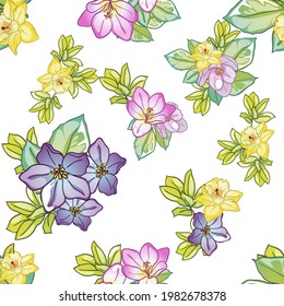 Abstract elegance seamless pattern with floral background