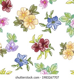 Abstract elegance seamless pattern with floral background