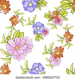 Abstract elegance seamless pattern with floral background