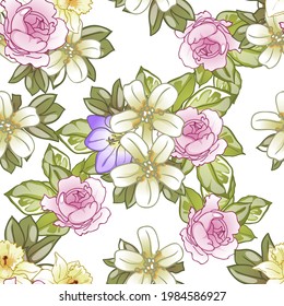 Resumen de la elegancia sin problemas con fondo floral