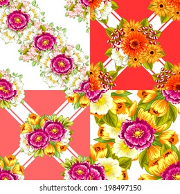 Abstract Elegance Seamless pattern with floral background