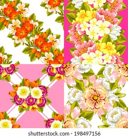 Abstract Elegance Seamless pattern with floral background