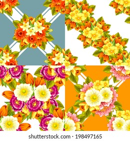 Abstract Elegance Seamless pattern with floral background