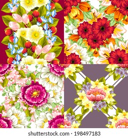 Abstract Elegance Seamless pattern with floral background