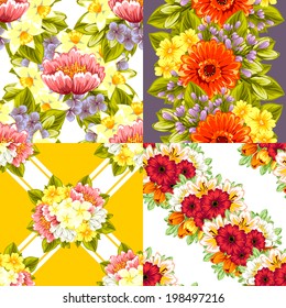 Abstract Elegance Seamless pattern with floral background