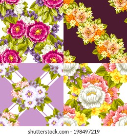 Abstract Elegance Seamless pattern with floral background