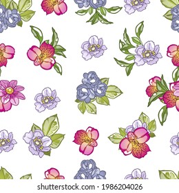 Abstract elegance seamless pattern with floral background