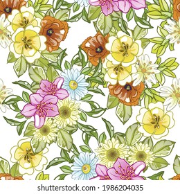 Abstract elegance seamless pattern with floral background