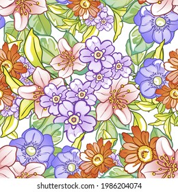 Abstract elegance seamless pattern with floral background