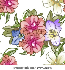 Abstract elegance seamless pattern with floral background