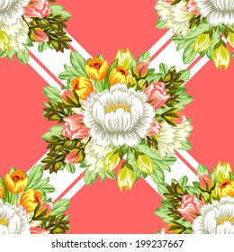 Abstract Elegance Seamless pattern with floral background