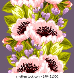 Abstract Elegance Seamless pattern with floral background
