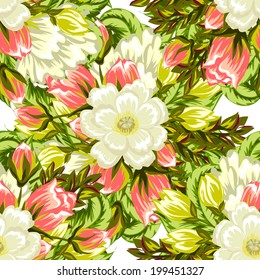 Abstract Elegance Seamless pattern with floral background