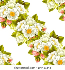 Abstract Elegance Seamless pattern with floral background
